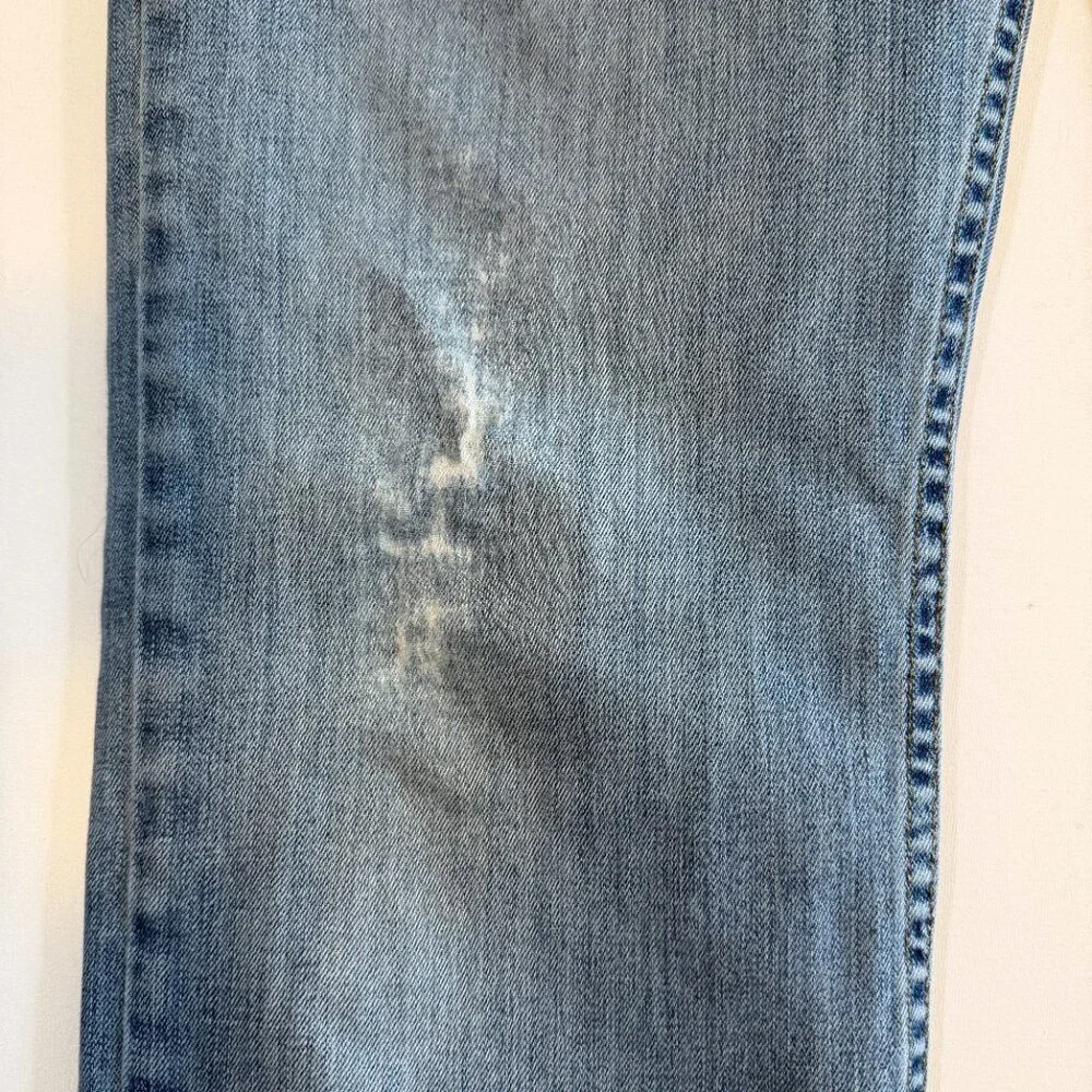 CARHARTT Rugged Flex Distressed Straight Leg Denim Blue Jeans 32 x 34